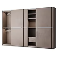 Modern Wardrobe Interior Design With Sliding Doors Hanging Rods Shelves And Drawer