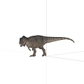Realistic 3D Tyrannosaurus Rex Model Standing On Gray Background With Texture