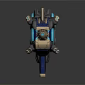 Futuristic Sci Fi Weapon With Blue Glowing Accents And Mechanical Structure