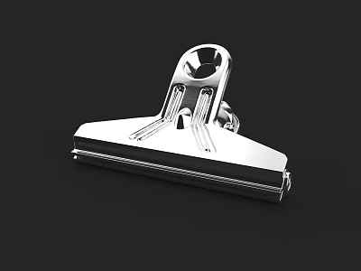 Stainless Steel Metal Clip With Spring Mechanism For Office Home Paper Holding 3d model