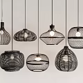 Modern Black Pendant Lights With Stylish Woven Mesh Design In Various Shapes