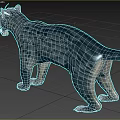 Ancient pseudo-saber-toothed tiger creature 3d model