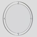 Circular Mirror With Black Frame And Gold Decorative Balls For Home Decor