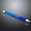 Stylish Blue Pen with Yellow Top Silver Tip and Blue Grip