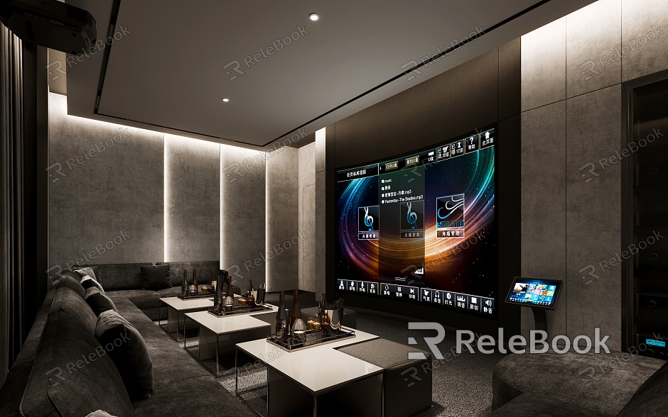 Modern Family Video Room Home Audiovisual Room Villa KTV KTV Box Family Entertainment Room Private Cinema model