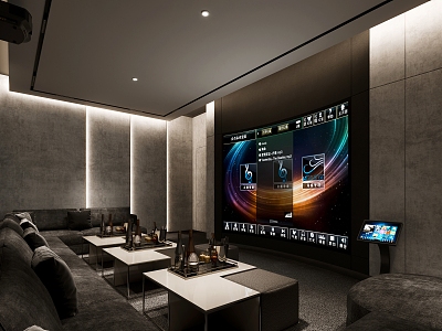 Modern Family Video Room Home Audiovisual Room Villa KTV Box Family Entertainment Room Private Cinema model