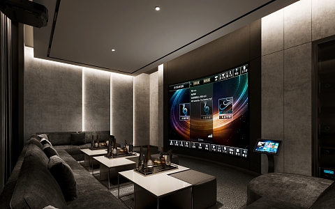 Modern Family Video Room Home Audiovisual Room Villa KTV Box Family Entertainment Room Private Cinema 3d model