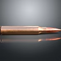 Copper Bullet With Pointed Tip And Shiny Surface 3D Render Against Dark Gradient Background