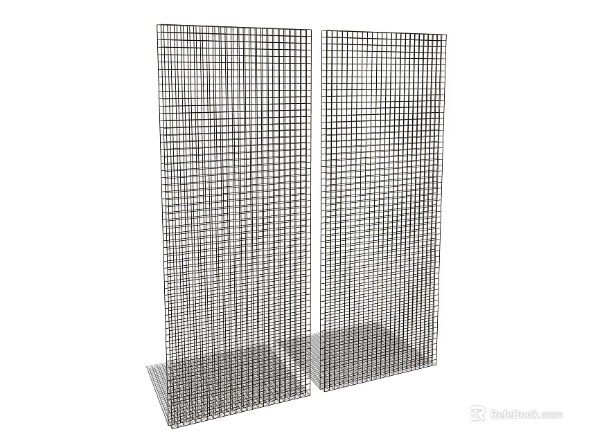 Two Modern Metal Grid Room Dividers for Indoor Space Separation 3d model 