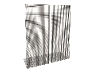 Two Modern Metal Grid Room Dividers for Indoor Space Separation 3d model