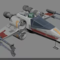Detailed Spacecraft Model with Engines Cockpit and Weapons for Aerospace Exploration