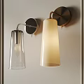 Modern Wall Lamps With Transparent Glass And Cream White Shades For Interior Design