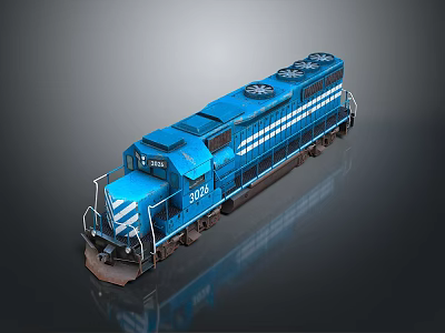 vintage train steam train carriage locomotive head steam carriage train modern vehicle 3d model