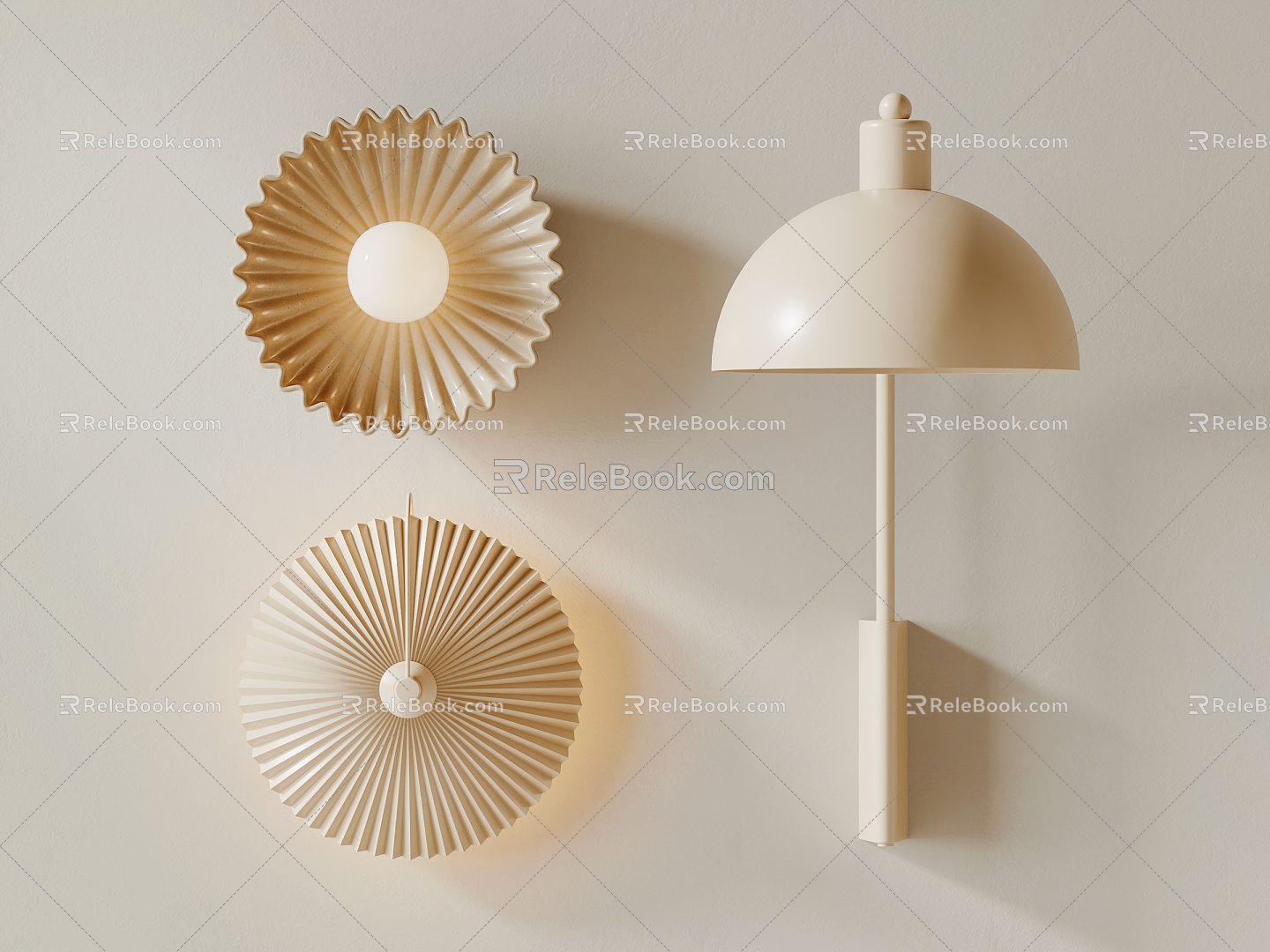 wall lamp cream wind wall lamp 3d model