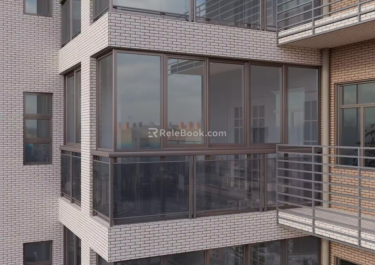 Modern windows 3d model