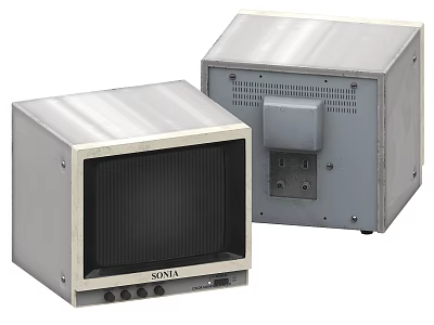 Projection Monitoring Equipment With Silver Metal Casing And Sony Display Unit 3d model