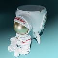 Creative pen container meditation astronaut cartoon hand 3d model