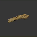 Natural Wood Branch Featuring Unique Curved Shape And Natural Textured Surface