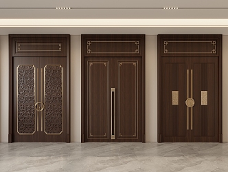 New Chinese Double Door 3d model