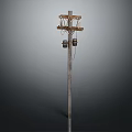 Industrial Style Decorative Utility Pole Furniture With Wooden Crossarms And Insulators