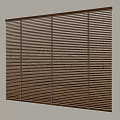 Brown Wooden Vertical Blinds With Slats For Modern Interior Wall 3d model
