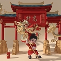 Dragon Dance New Year Beauty Chen 3d model