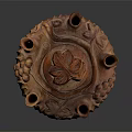 Terracotta Pumpkin Container With Grape Leaf Carvings Multiple Spouts And Decorative Lid For Home Decor