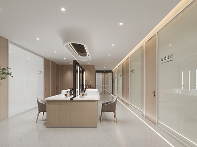 Modern beauty salon walkway dressing room model