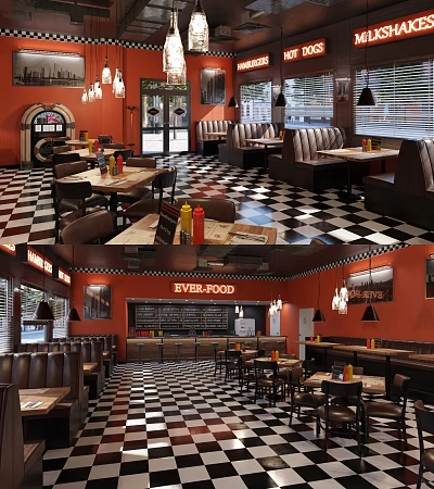INDUSTRIAL LOFT RESTAURANT 3d model
