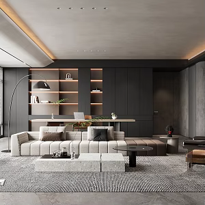Italian Light Luxury Living Room 3d model