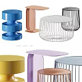Modern Coffee Tables In Various Colors With Spiral Metal Mesh And Simple Flat Designs
