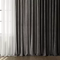 Gray and White Modern Curtains with Sheer Layers and Window Natural Light