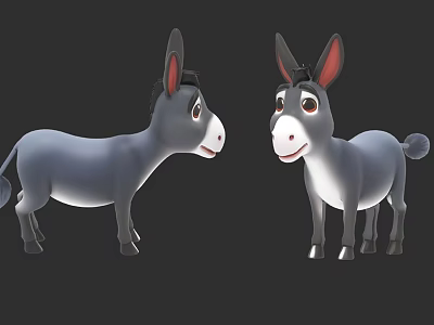 Cartoon stylized donkey 3d model