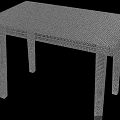 Minimalist Gray Dining Table With Striped Tabletop And Four Legs Structure 3d model