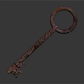 Rusty Old Key Classic Hardware Tool Featuring Vintage Design and Rustic Look 3d model