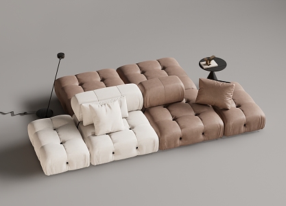 Modern Multiplayer Sofa Module Sofa Back-to-Back Sofa 3d model