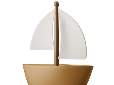 Modern Boat Sailing Cartoon Boat 3d model