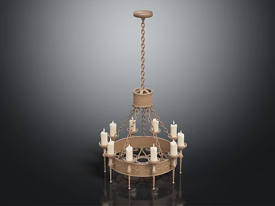 Classic Style Chandelier With Metal Frame And Candle Shaped Lights 3d model