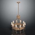 Classic Style Chandelier With Metal Frame And Candle Shaped Lights