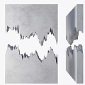 Modern Abstract Partition Design With Gray Wall And Hollow Mountain Pattern 3d model