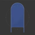 Blue Household Mailbox With Arched Top Envelope Icon Drawer Cabinet Door And Four Legs