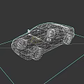 Blue Classic Car Exterior View 3D Rendered With Sleek Body And Black Wheels
