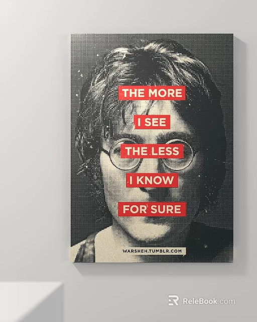 Portrait With Glasses Featuring Text The More I See The Less I Know For Sure 3d model 