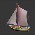 Modern Sailing Cartoon Sailing 3d model