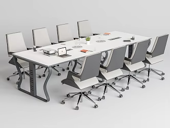 Modern Conference Table and Chair 3d model