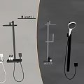 Wall Mounted Modern Shower Systems With Various Styles And Handheld Sprayers 3d model