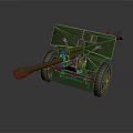 Green Wheeled Military Cannon As Historical Artillery Weapon With Classic Design
