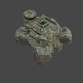 Mechanical Crab With Camouflage Design Blue Lights And Multiple Legs