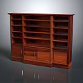 Classic Wooden Bookcase With Multiple Open Shelves And Bottom Storage Cabinets for Home
