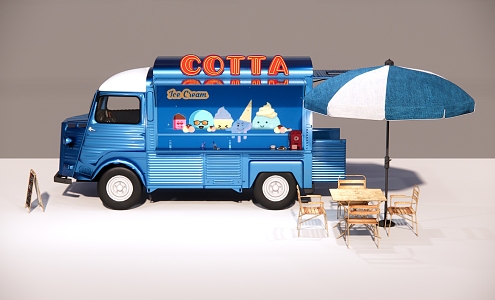 Modern vending truck fast food truck 3d model